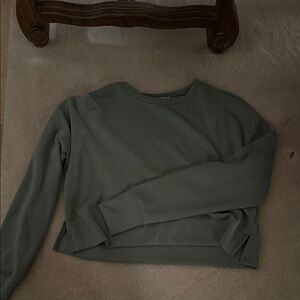 Casual Olive Green Women's Sweatshirt